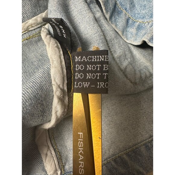 Vintage Y2K Steve Madden Utility Denim Jacket Women’s XL Military Button Front - Picture 9 of 15